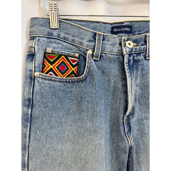 Blue Asphalt Embroidered Beaded Jeans – Size 9 - Picture 3 of 12